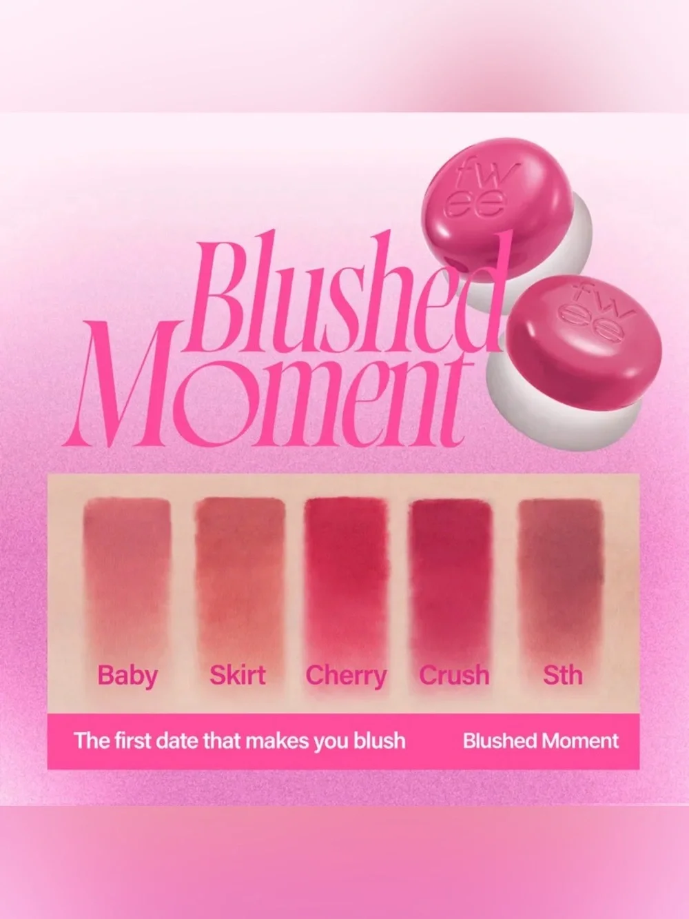 Fwee Baby Lip & Cheek Blurry Pudding Pot- soft pink, neutral undertone, matte